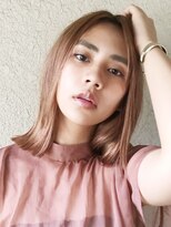 カゼ ダイカンヤマ Kaze DAIKANYAMA&nbsp;フラワーテクスチャのピンクベージュBOB【KAZE 代官山】