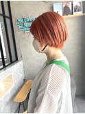 アプリコットオレンジ◎マッシュショート