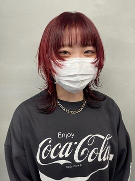 イロハ(IROHA) 中性外はねウルフ×ワインレッドカラー