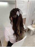 ハーフアップポニー