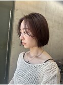 レッドブラウン　ミニボブ　ボブ