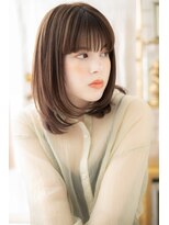 カバーヘア イヴ 戸頭店(COVER HAIR EVE)&nbsp;■ぱっつん前髪前下がり内巻き艶感ストレート611★ 戸頭20代30代
