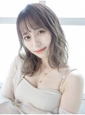 大人可愛い美髪こなれミディグレージュ外はね 176