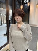 ハイライトカラー ピンクベージュ ウェーブカール ボブルフ 浦和