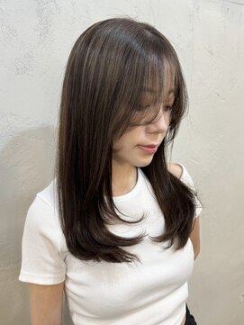 ファルベ(Farbe) くびれ アプリコットオレンジ 夏のヘアアレンジハイライトカラー