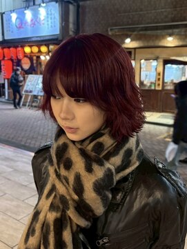 アース 高円寺店(HAIR & MAKE EARTH) ボルドーカラー〔@x__xrn03 〕