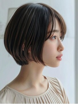 アースモード 亀戸店(EARTH Mode) 冬の小顔ショートカット×ココアブラウン◎20代30代艶髪