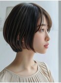 冬の小顔ショートカット×ココアブラウン◎20代30代艶髪