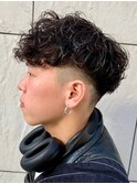 フェザーパーマサーフカール刈り上げセンターパート