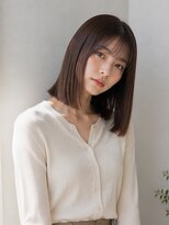 きいろのゾウ 切りっぱなしボブ/グレージュカラー/外ハネボブ