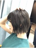 オリーブベージュシースルーボブ