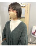＊オリーブグレージュ 透明感 外ハネボブ 顔周りカット 大阪