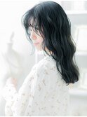 透け感ミストバング外国人風ゆる巻きロングc3上尾