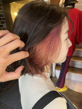 アヴァンス 天王寺店(AVANCE.) インナーカラー×パープルピンク×抜け感