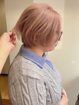 ゼンドット キョウト(Zen. kyoto) 髪質改善ブリーチカラーピンクベージュ