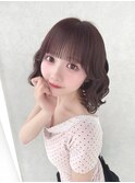 アイドルぱっつん前髪ボブウェーブ巻き