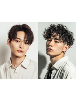 再現性高いカット/理想カラー/お洒落パーマ◎平日限定【カット+眉毛カット+炭酸ヘッドスパ】4800円