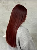 ワインレッド×ブリーチカラー小顔
