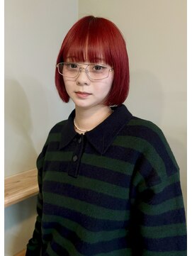 ゾーイダイミョウ(ZOEY daimyo) 福岡　ワインレッド　ボブ