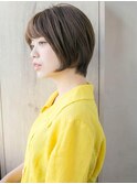 襟足すっきりショート 斜めバング ★★