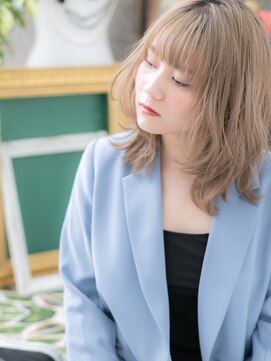 カバーヘア ブリス 上尾西口店(COVER HAIR bliss) くせ毛風カール外国人風スモーキーカラーb上尾10代20代30代