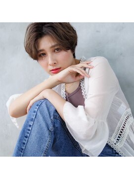 アニータバイガネイシャ(Aujua anita by ganesha) 艶ブラウン×マニッシュボブ#髪質改善#長浜#ブリーチ