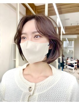 アフロートリノ(AFLOAT Leino) 【修】20代30代40代◎透明感カラー×韓国切りぱなしボブ