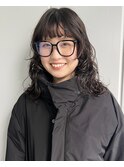 ミディアムパーマ　ナチュラルウルフ