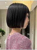 ミニボブ　ストレートボブ 重めボブ 切りっぱなしボブ 30代40代