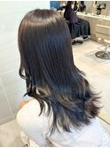 デザインカラーレイヤーカットウェットヘアくびれレイヤー