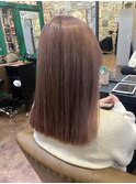 ピンクラベンダーベージュ/切りっぱなしロブ