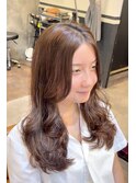 重めレイヤーカット＊オレンジブラウン