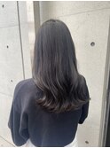 韓国顔まわりレイヤーカットグレージュオリーブベージュブラウン