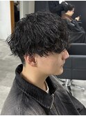 メンズカットパーマシャドウパーマ刈り上げナチュラル波巻き