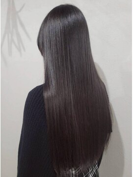 顔周りカット 髪質改善 縮毛矯正 黒髪 ストレート 20代