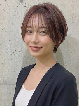 似合わせショート×バーガンディブラウン