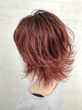 アルマヘア(Alma hair) ボルドーピンク☆ウルフレイヤー