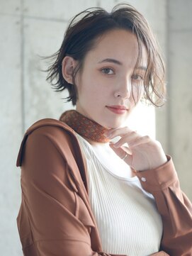 エムクランメイクス 原宿 表参道(m.clan MAKE'S) 毛先パーマ ことりベージュ マニッシュショート フレンチボブ