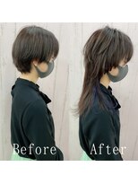 あるじゃんすー 梅田店&nbsp;ダークモカ×ネイビー#シールエクステ#流れるレイヤー#梅田