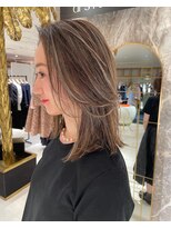 ノラ ヘアーサロン(NORA HAIR SALON)&nbsp;【中迫】白髪をぼかすハイライト×ミディアムレイヤー