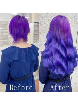 あるじゃんすー 名古屋店 ダークブルーパープル#シールエクステ#ツートンカラー#美髪#大須