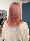【ミディアムレイヤー/ササキケイスケ】ピンクカラー/ブリーチ
