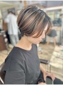 アンブレラカラーアウターカラーショートボブケアブリーチ