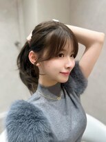 ブリーチなしチェリーブラウン髪質改善イルミナカラー韓国/銀座