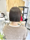 ホワイトグレージュミニウルフデジタルパーマチェリーブラウン