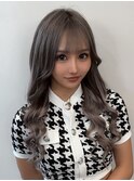 ホワイトアッシュシルバーミルクティー×ハイライトメッシュ