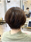 ふんわりショート×オレンジカラー