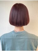ピンクブラウン/ショートボブミニボブ透明感カラー春カラーp川口