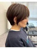 ハイライトバレイヤージュダブルカラーショートカット30代40代
