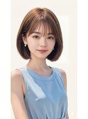 透明感シアー・内巻きボブ 